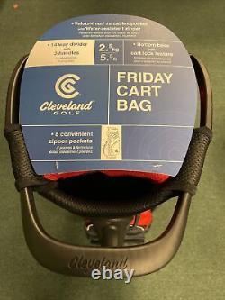 New Cleveland Golf Cart Bag 14-Way Divider Charcoal/ Red/ White