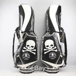 New Guiote Black Skull Golf staff bag caddie cart bag comes with Rainhood