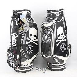 New Guiote Black Skull Golf staff bag caddie cart bag comes with Rainhood