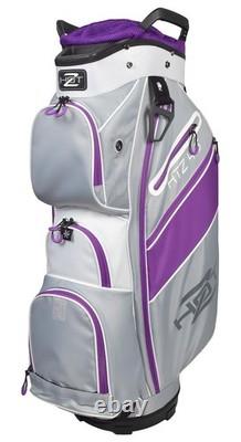New Hot-Z Golf Ladies 4.5 Cart Bag Gray/Purple/White