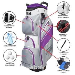 New Hot-Z Golf Ladies 4.5 Cart Bag Gray/Purple/White