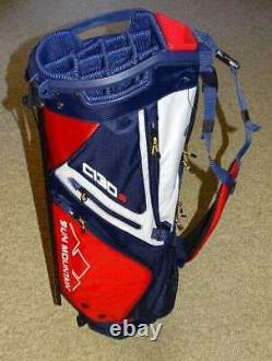 New Men's Sun Mountain C-130S Red-Navy-White Stand-Cart Golf Bag 15-Way 6.7 lbs