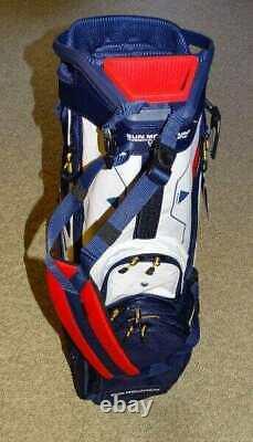 New Men's Sun Mountain C-130S Red-Navy-White Stand-Cart Golf Bag 15-Way 6.7 lbs