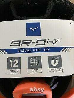 New Mizuno BRD 4C 14 Way Cart Bag / Black Grey Orange