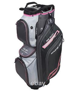 New Snake Eyes Golf Ladies Deluxe SE500 Cart Bag (Closeout) Light Gray/Gray/Pink