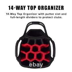New Snake Eyes Golf SE500 Cart Bag Black/Heather Gray/Red
