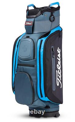 New Titleist 14 Club Cart Bag (Charcoal/Black/Process Blue) Free Shipping