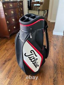 New Titleist Black/Red/White Cart Bag with Rain Cover & 6 Club Compartments (LQQK)