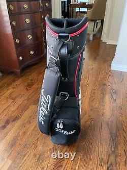 New Titleist Black/Red/White Cart Bag with Rain Cover & 6 Club Compartments (LQQK)