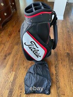 New Titleist Black/Red/White Cart Bag with Rain Cover & 6 Club Compartments (LQQK)
