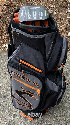 New With Tags! Cobra Ultralight 14-Way Cart Bag, Gray/Black/Orange