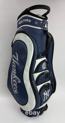 New York Yankees Golf Bag 14 Way Cart Bag with Cover & Strap Good Condition