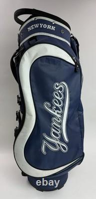 New York Yankees Golf Bag 14 Way Cart Bag with Cover & Strap Good Condition