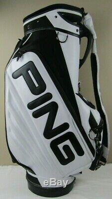 Nice Ping Staff Golf Bag, Cart Bag Color White/Black, 6 Club Divide, 9 pockets