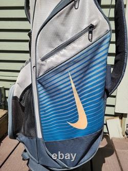 Nike 14 Way Divider Black Golf Cart Bag Blue And Gray Lots of Pockets