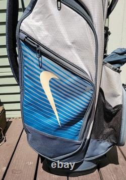 Nike 14 Way Divider Black Golf Cart Bag Blue And Gray Lots of Pockets