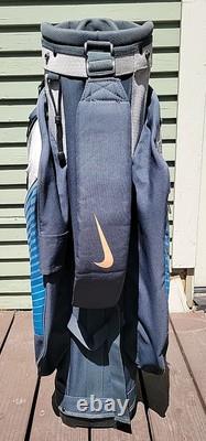 Nike 14 Way Divider Black Golf Cart Bag Blue And Gray Lots of Pockets