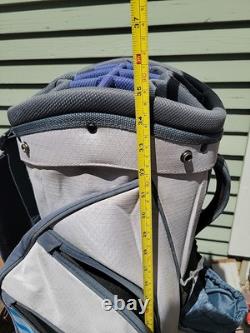 Nike 14 Way Divider Black Golf Cart Bag Blue And Gray Lots of Pockets