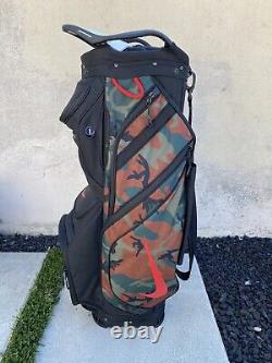 Nike Camo Green Red Black Performance Golf Cart Bag 14 Way Divider Brand New