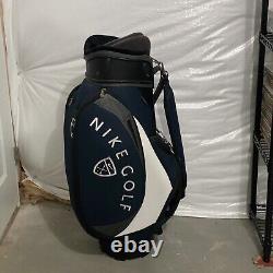 Nike Golf Bag 7 Way Divide Blue Black White Stand Cart Carrier Strap Pockets