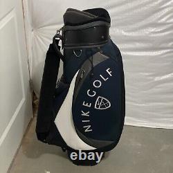 Nike Golf Bag 7 Way Divide Blue Black White Stand Cart Carrier Strap Pockets