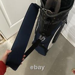 Nike Golf Bag 7 Way Divide Blue Black White Stand Cart Carrier Strap Pockets