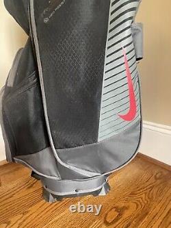 Nike Golf Cart Bag, 14 Way Dividers, Black Grey Rain Hood, 9 pockets