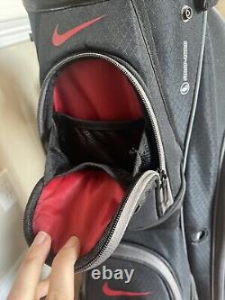Nike Golf Cart Bag, 14 Way Dividers, Black Grey Rain Hood, 9 pockets