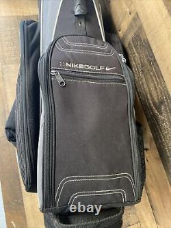 Nike Golf Cart Bag Black 14 Way Club Divider Side Pockets Shoulder Strap
