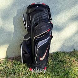 Nike Golf Cart Bag M9 Black/Red 14-Way Divider & Cooler & 9 Pockets Rare Color