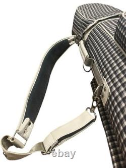 Nike Golf Cart Bag Plaid Gray Pink White Faux Patent Leather Trim 10 Way Divider
