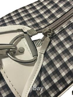 Nike Golf Cart Bag Plaid Gray Pink White Faux Patent Leather Trim 10 Way Divider