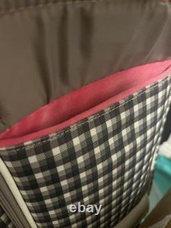 Nike Golf Cart Bag Plaid Gray Pink White Faux Patent Leather Trim 10 Way Divider