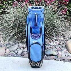 Nike Golf Lightweight Cart Bag 14-Way Divider Cooler Pocket Blue Black Gray