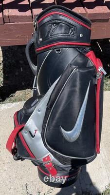 Nike Golf Tour Staff Bag Black/Red VR Swoosh Premium Cart Bag
