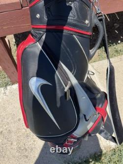 Nike Golf Tour Staff Bag Black/Red VR Swoosh Premium Cart Bag