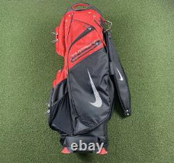 Nike Performance Golf Cart Bag 14-Way Divide Top Red Black 9 Zippers