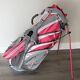 Nike Pink Silver Gray Golf Cart Stand Carry Bag 6 Way Dividers With Raincover