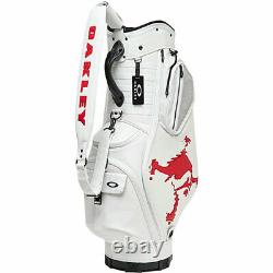 OAKLEY Golf Men's Caddy Bag 9.5 x 47 inch 4.7kg WHITE RED SKULL 14.0 FOS900201