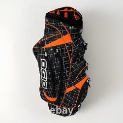 OGIO Shredder Cart Golf Bag 15-Way Divider Black/Orange with Rain Cover