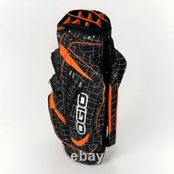 OGIO Shredder Cart Golf Bag 15-Way Divider Black/Orange with Rain Cover