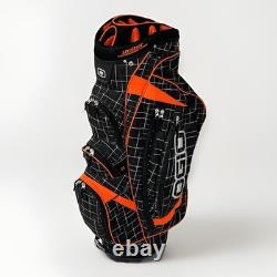 OGIO Shredder Cart Golf Bag 15-Way Divider Black/Orange with Rain Cover