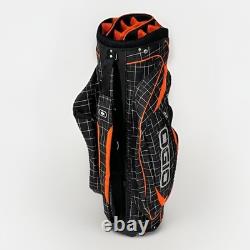 OGIO Shredder Cart Golf Bag 15-Way Divider Black/Orange with Rain Cover