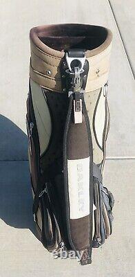 Oakley 6 Way Divider Golf Cart Bag With Shoulder Strap Tan / Brown 8 Pockets