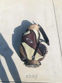 Oakley 6 Way Divider Golf Cart Bag With Shoulder Strap Tan / Brown 8 Pockets