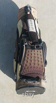 Oakley 6 Way Divider Golf Cart Bag With Shoulder Strap Tan / Brown 8 Pockets