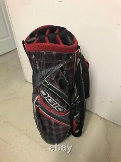 Ogio Uniter Golf Cart Bag 15 Way Dividers 9 Pockets Rain Cover & Strap RedBlack