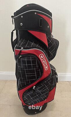 Ogio Woode Cart Golf Bag 14-Way Divider Red Black with Hood