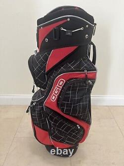 Ogio Woode Cart Golf Bag 14-Way Divider Red Black with Hood