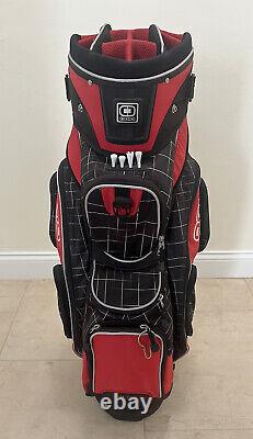 Ogio Woode Cart Golf Bag 14-Way Divider Red Black with Hood